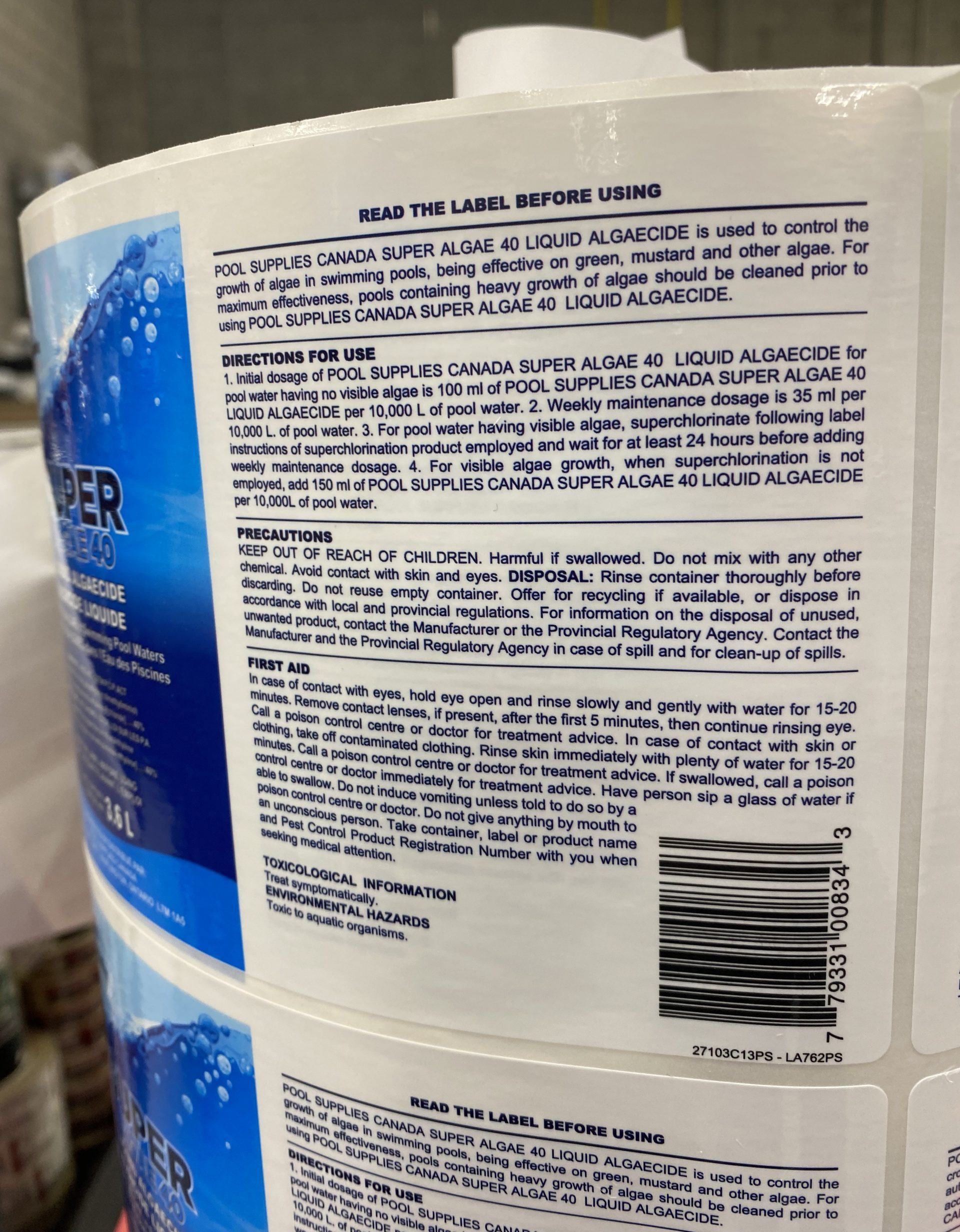 Instructions Labels